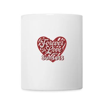 Forever In Love With Sunsets Heart Art - Mug - white - Front