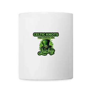 Les nœuds celtiques font que chaque jour se sent chanceux Saint-Patrick - Mug blanc - blanc - Devant
