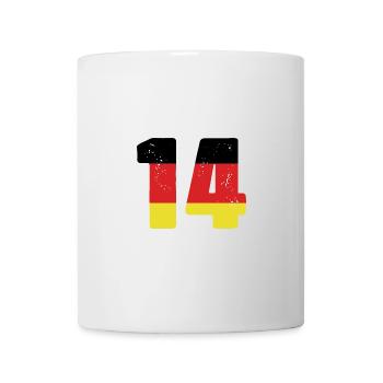 14 Zahl Trikot Deutschland - Tasse - Weiß - Vorne