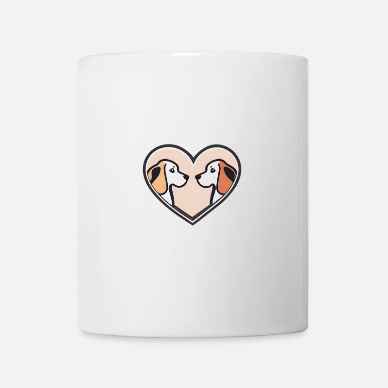 Cœurs de chien aimants - Mug blanc - blanc