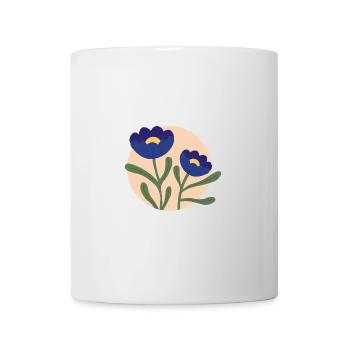 Blumen blau - Tasse - Weiß - Vorne