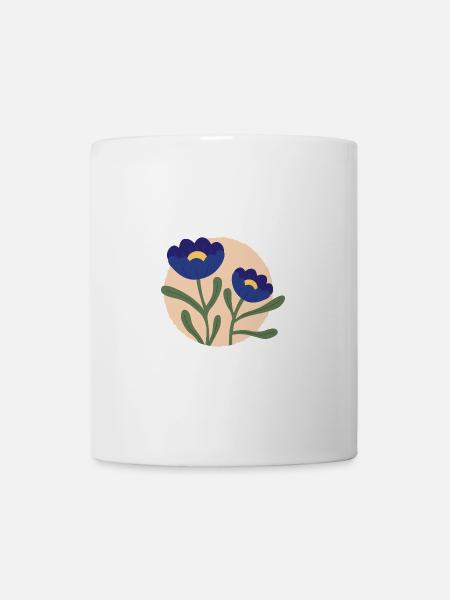 Blumen blau - Tasse - Weiß