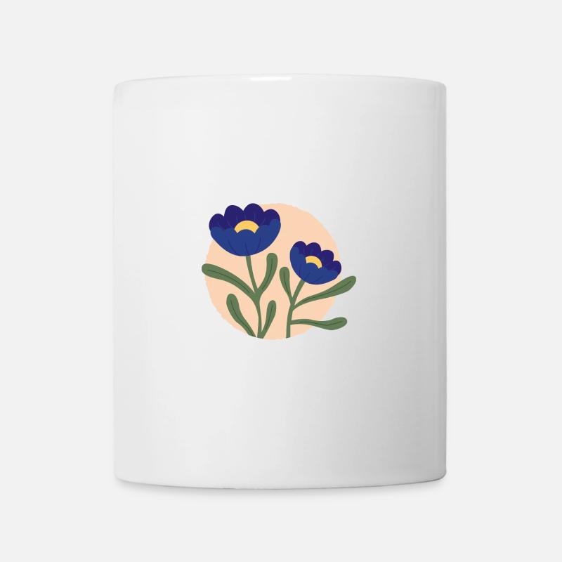 Blumen blau - Tasse - Weiß