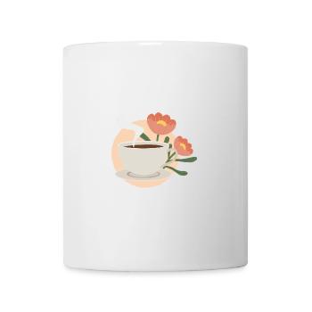 Kaffee & Blumen: Ein Moment der Ruhe orange - Tasse - Weiß - Vorne