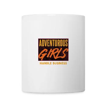 Les filles aventureuses gèrent les affaires Expression audacieuse - Mug blanc - blanc - Devant