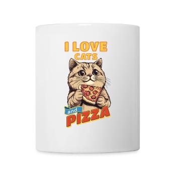 Chat J’Aime Les Chats Et La Pizza Drôle Drôle Humour - Mug blanc - blanc - Devant