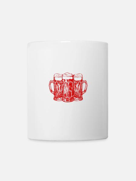 Bier Anstoßen - Tasse - Weiß
