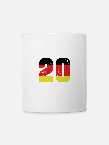20 Zahl Trikot Deutschland - Tasse - Weiß