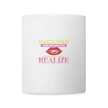 La barmaid en sait plus qu’elle ne le dit - Mug blanc - blanc - Devant