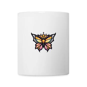Couronne de bande dessinée papillon - Mug blanc - blanc - Devant