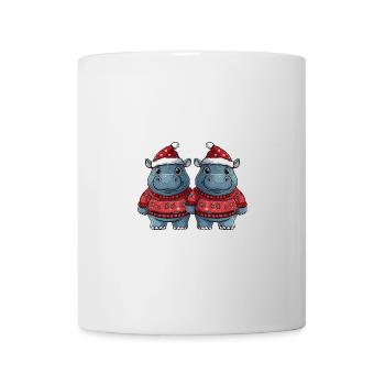 Nilpferd Weihnachten Team - Tasse - Weiß - Vorne