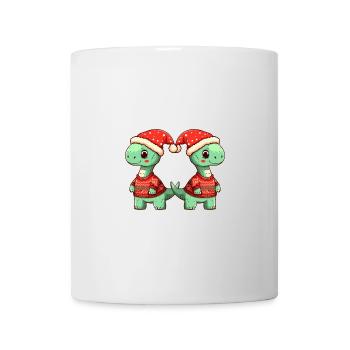 Équipe de Noël du brontosaure dinosaure - Mug blanc - blanc - Devant