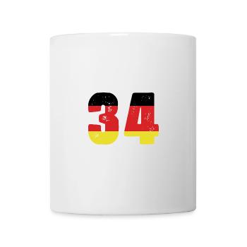 34 Numéro Jersey Allemagne - Mug blanc - blanc - Devant