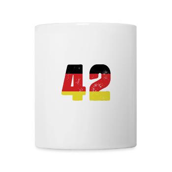 42 Numéro Jersey Allemagne - Mug blanc - blanc - Devant