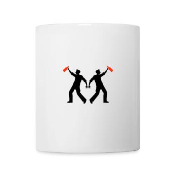Bier Trinken Silhouette - Tasse - Weiß - Vorne