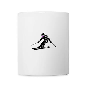 Ski Fahren Skiing Frau Symbol - Tasse - Weiß - Vorne