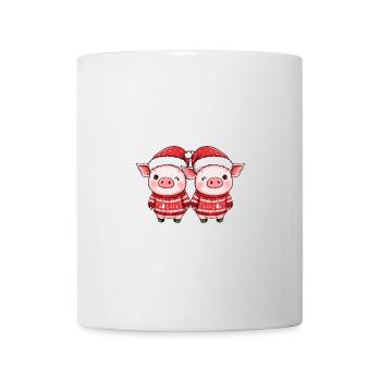 Schwein Weihnachten Team - Tasse - Weiß - Vorne