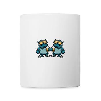 Nilpferd Ski Team Bier - Tasse - Weiß - Vorne