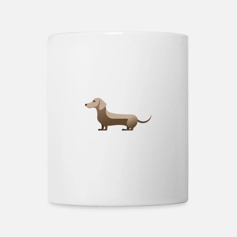 Little cute dachshund light grey greige - Mug - white