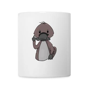 Sweet platypus shows middle finger gift - Mug - white - Front