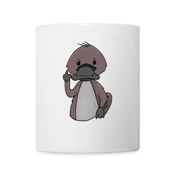 Sweet platypus shows middle finger gift - Mug - white - Front