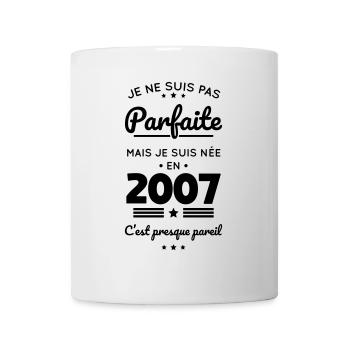 18. Geburtstag - Nicht perfekt geboren 2007 - Tasse - Weiß - Vorne