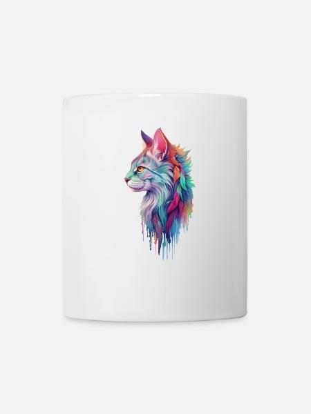 Chat hippie - Mug blanc - blanc
