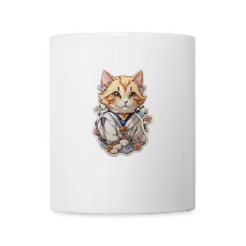 Sticker Cat - Tasse - Weiß - Vorne