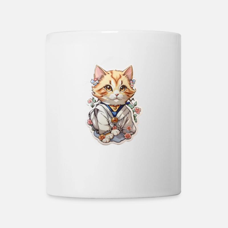 Sticker Cat - Tasse - Weiß