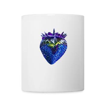 fraise, fraise bleue, fraise à paillettes - Mug blanc - blanc - Devant