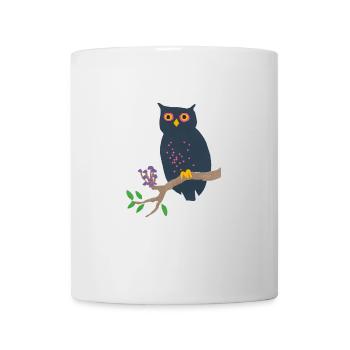Eule und Pilze - Tasse - Weiß - Vorne