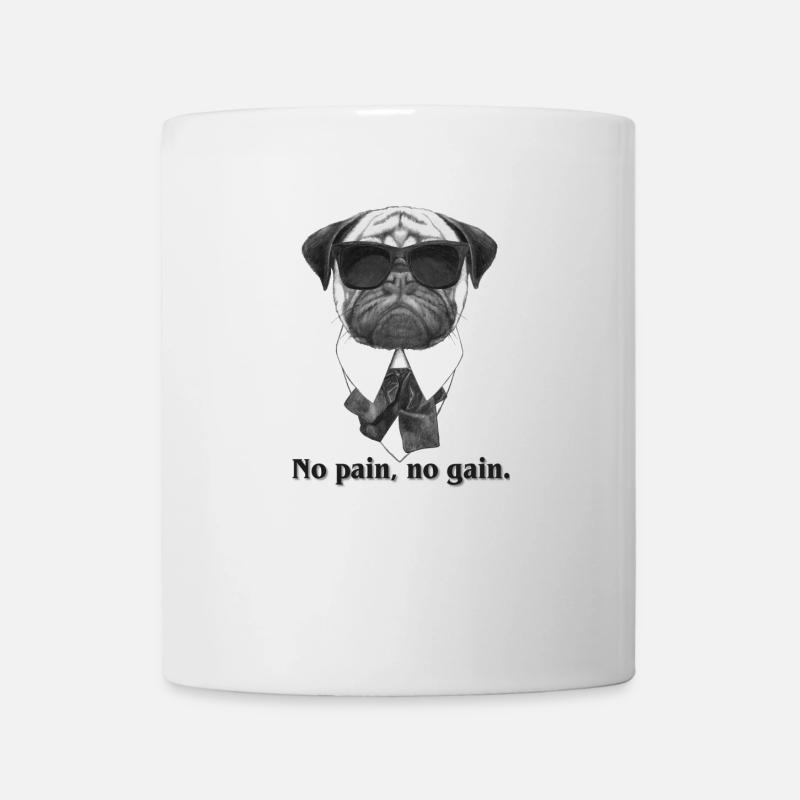 Pug | Pug - No pain no gain - Mug - white