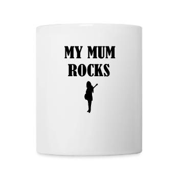 mum rocks t-shirt femme guitare mama humour cadeau - Mug blanc - blanc - Devant