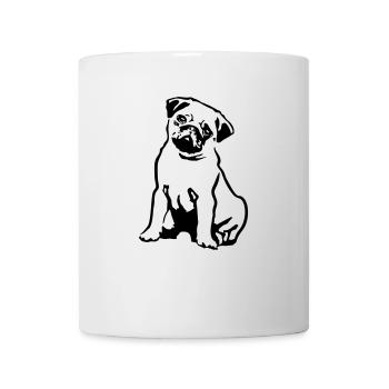 Hund Mops - Tasse - Weiß - Vorne