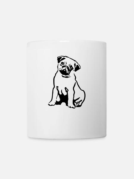Hund Mops - Tasse - Weiß