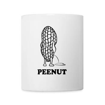 PeeNut - eine Erdnuss muss pinkeln, Wortspiel - Tasse - Weiß - Vorne