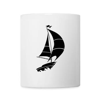 Segelboot Segelyacht Meer Silhouette - Tasse - Weiß - Vorne