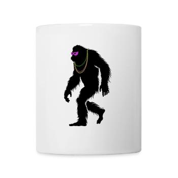 Mardi Gras - Bigfoot - Kostüm - Geschenk - Tasse - Weiß - Vorne