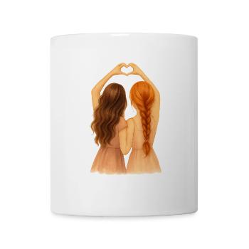 Red and brunette girlfriends forever design - Mug - white - Front