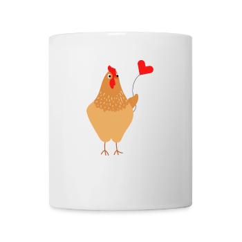 Chicken with Heart Balloon - Gift Idea - Gift - Mug - white - Front