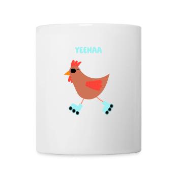 Chilliges Huhn - Mit Sonnenbrille auf Inlineskater - Tasse - Weiß - Vorne