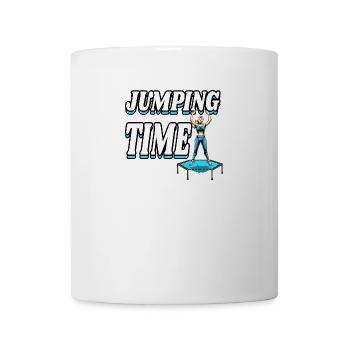 Jumping Trampolin Trendsport Fitness Damen Sport - Tasse - Weiß - Vorne