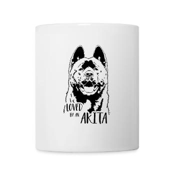 AKITA aimé par un chien Akita disant chiens Wilsigns - Mug blanc - blanc - Devant