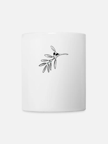 Olives and olive branch, symbol of peace - Mug - white