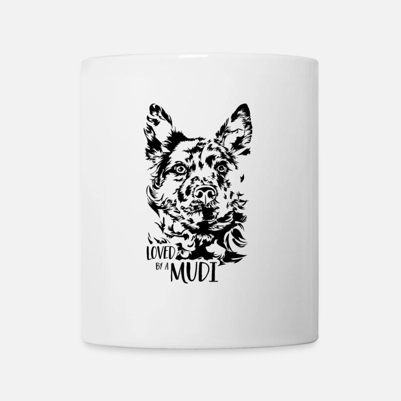 Loved by a Mudi Hundespruch Hunde Wilsigns - Tasse - Weiß