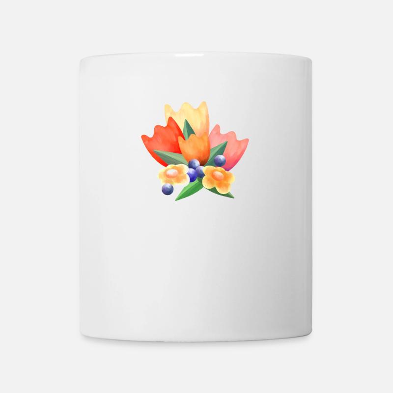 Bunte Frühlings Blumen - Tasse - Weiß