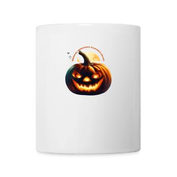 Halloween Kürbis Sprüche Grusel Fledermaus - Tasse - Weiß - Vorne