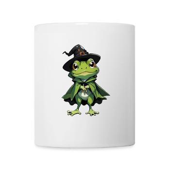 Cute Halloween frog with witch hat. - Mug - white - Front