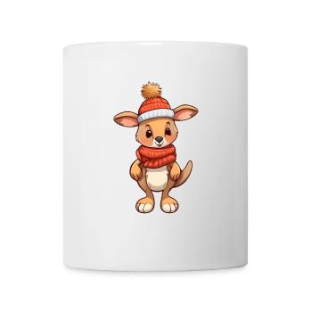 Cute kangaroo in festive winter look! - Mug - white - Front
