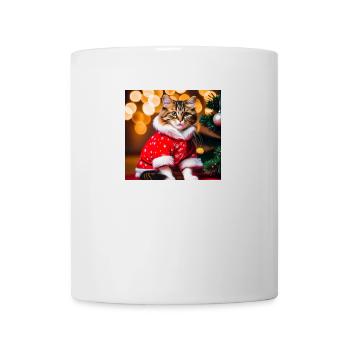 Katze im Pullover - Tasse - Weiß - Vorne